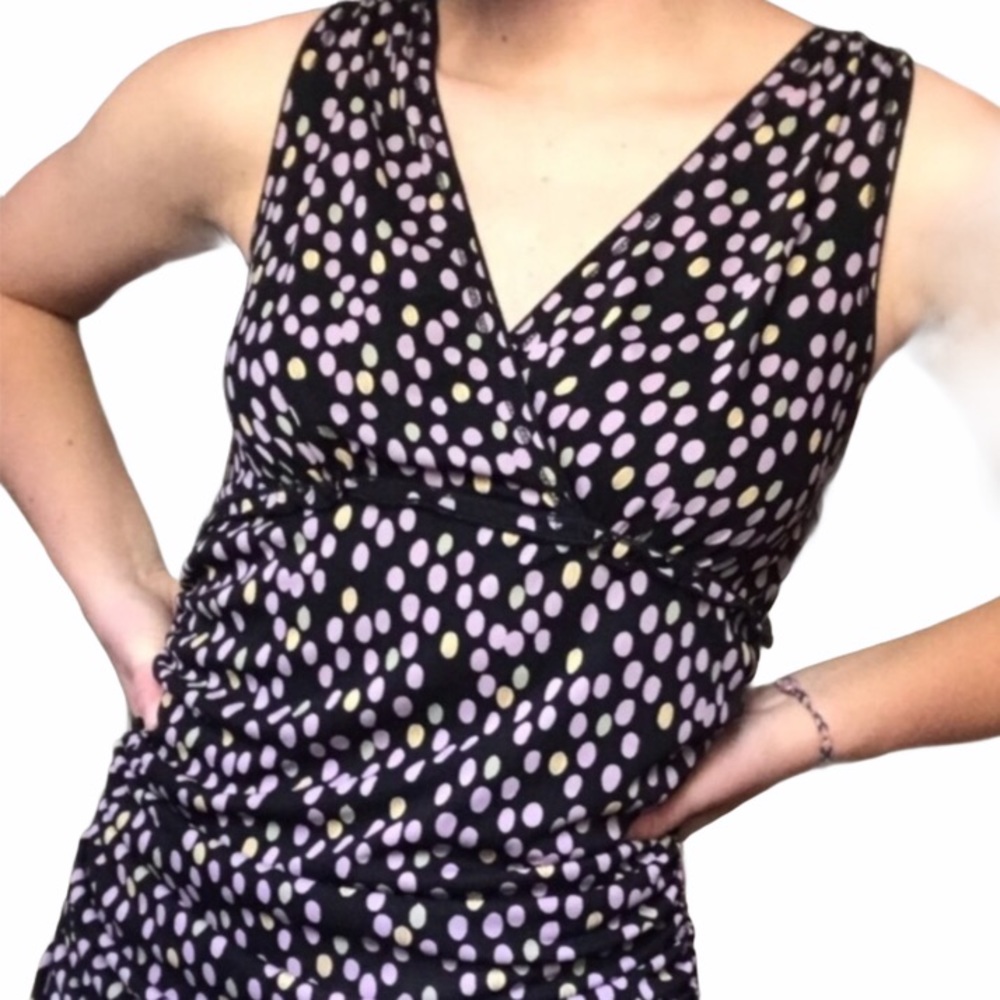 Polka dot sleeveless midi dress